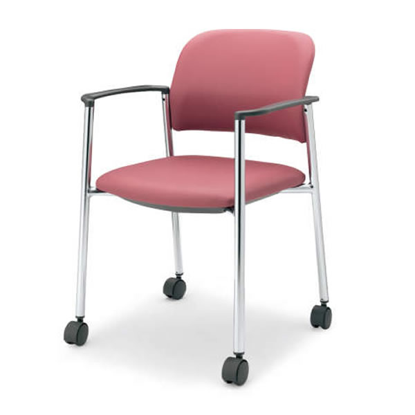 コクヨ　会議用イス100シリーズ　メッキ脚タイプ　肘付きチェアー　キャスタータイプ【CK-M101C】