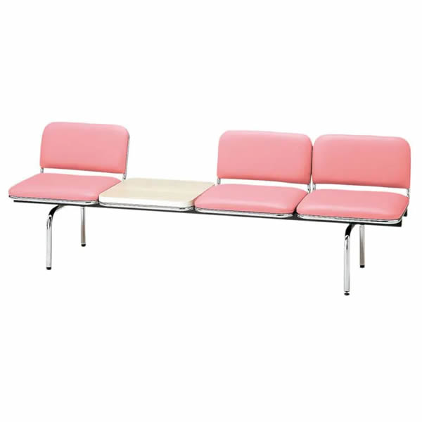 ロビー・ラウンジチェア　【FULシリーズ】　背付テーブル付3人掛けタイプ　布張り　幅2015×奥行き540×高さ660mm【FUL-3TF-S】