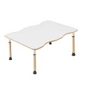 【福祉】介護用テーブル 凹型テーブル(キャスタータイプ) 幅1600mm×奥行1200mm×高さ600mm~800mm【MK-NF1612C】