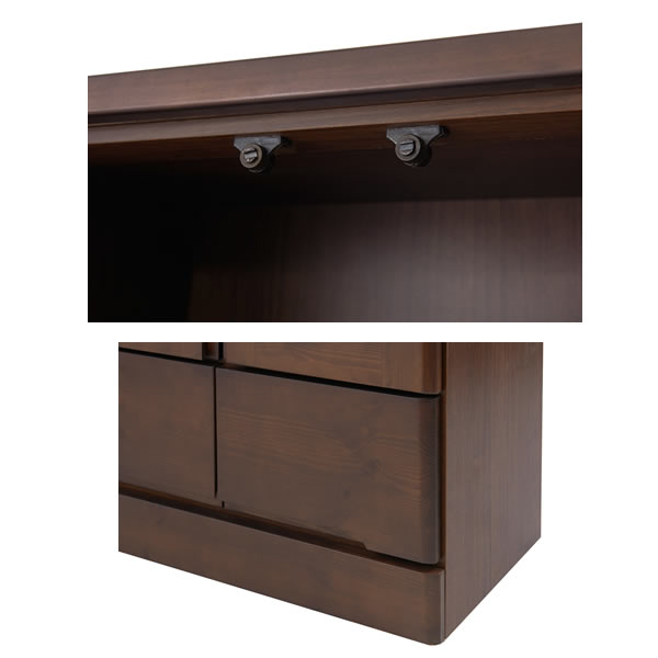 【天然木パイン材】　高級書棚（幅60cmロータイプ）　ブラウン色【NSA-TE-0040】