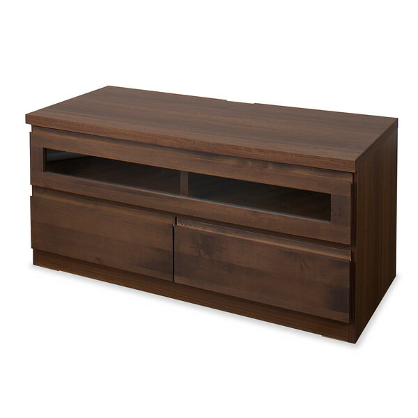 TVボード・テレビボード・TV台・テレビ台/　天然木テレビボード　幅101cm　ダークブラウン色【N ...