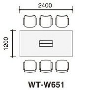 コクヨ 応接会議テーブル ベルティオ 会議用テーブル 幅2400×奥行き1200×高さ720mm【WBL-KW2412W-※1】 [2]