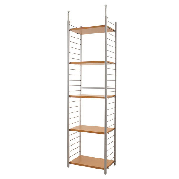 突っ張り壁面間仕切りラック　幅60cm　背板無しタイプ　ナチュラル色【NSA-NJ-0191】(3.0)