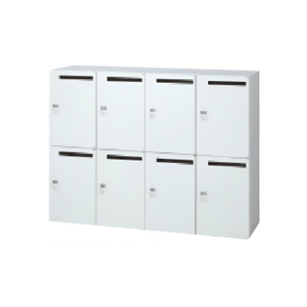 L6 パーソナルロッカー ワイドタイプ(ダイヤル錠) 幅1400×奥行400×高さ1050mm 8人用 下置き 可動式棚板8枚 (648-494)【L6-K105L-8MD】