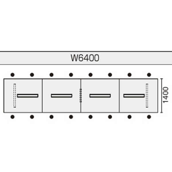 コクヨ　【WT-SX】天板昇降　会議テーブル　幅6400mm【WT-SXS6414】