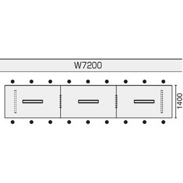 コクヨ　【WT-SX】天板昇降　会議テーブル　幅7200mm【WT-SXS7214】