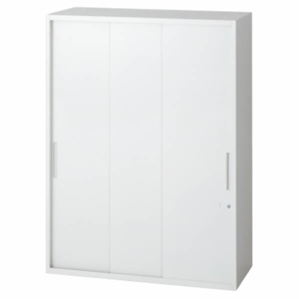 L6 3枚引違い保管庫 幅900×奥行400×高さ1210mm 上置き・下置き 可動式棚板3枚 (652-204)【L6-A120SSN】