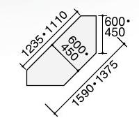 コクヨ コンフェスト フラップテーブル(スタンダードタイプ) パネルなしタイプ コーナー 奥行600×高さ720mm【KT-SC1301M】 [2]