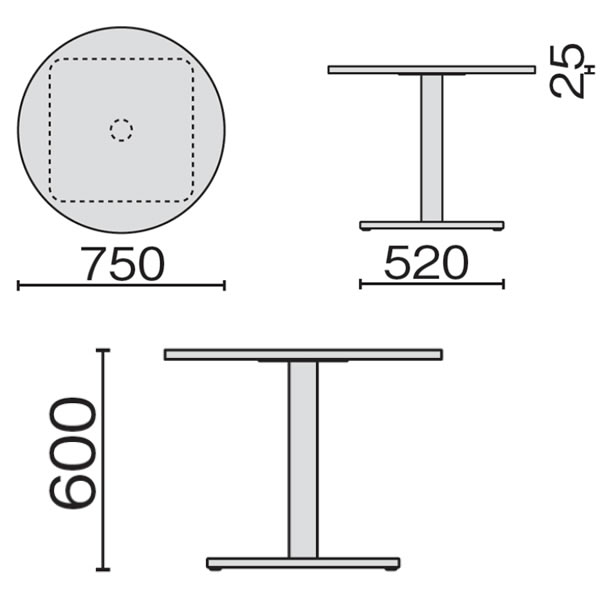 ronna ロンナ テーブル 丸形 ベース脚タイプ ローポジション マホガニー色天板 幅750×奥行750×高さ600mm(677859)【NN-0707BLC-LM】 [2]