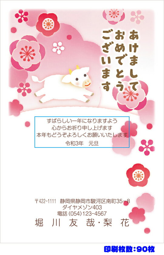 想像を超えての 全310柄 21年度版 丑年 郵政お年玉付き年賀はがき 官製年賀葉書 年賀状印刷 90枚 フルカラー年賀状 pr 90 Coastalfamilymed Com