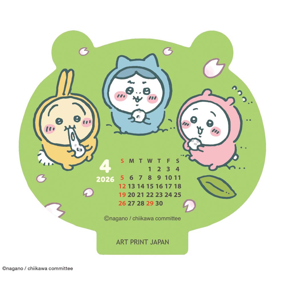 アートプリントジャパン 26年 カレンダー ダイカット卓上 ちいかわ 1000137020 1月はじまり