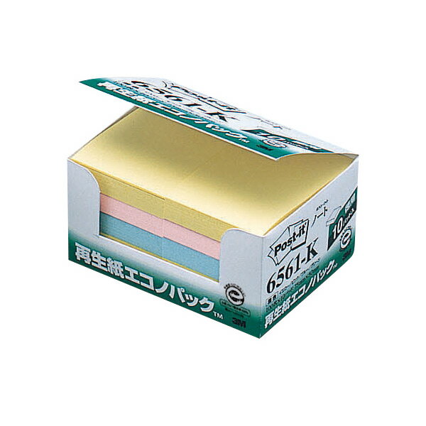 Label Paper - スリーエムジャパン【3M】〈旧住友3M〉 ポスト・イット(Post It)エコノパック製品シリーズ ノート 混色（4色） 100枚×10個パック 6561-K