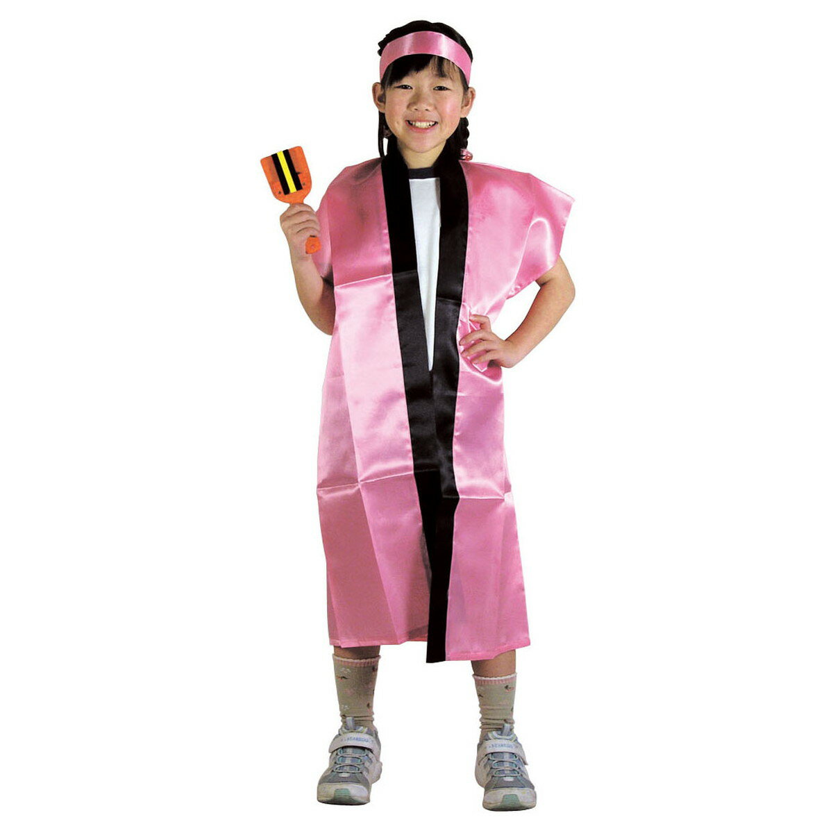 Artec(アーテック) サテンロングハッピ黒（襟赤）S（ハチマキ赤付） #2338