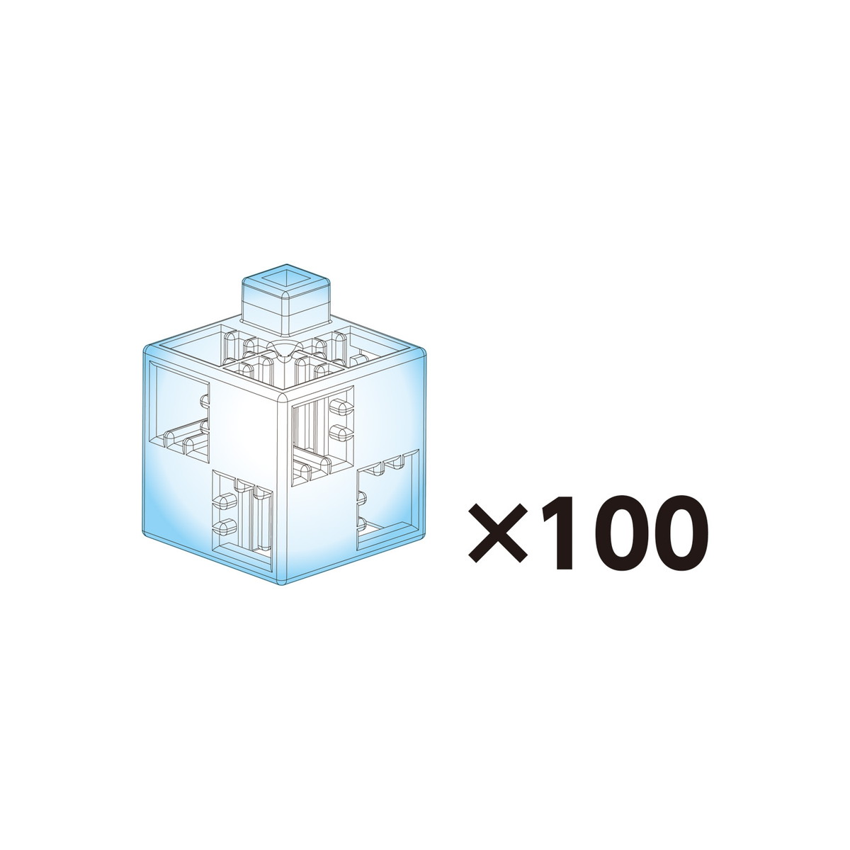 Artec(アーテック) アーテックブロック 基本四角 100P クリア #77868 2