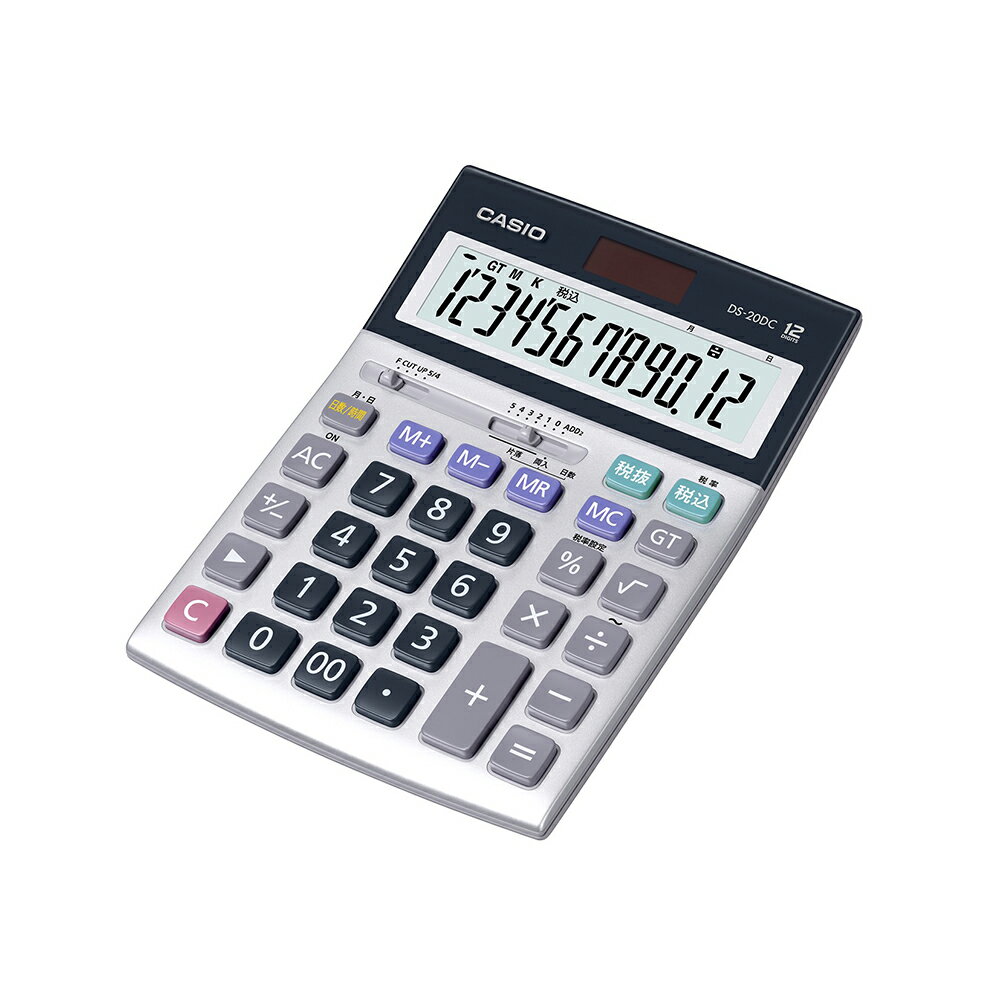 カシオ CASIO 5年間のゴールド保証・日数時間計算機能 デスクタイプ DS-20DC-N 電卓 日数 時間 税金 計算 ビジネス 仕事 事務 学校 授業 算数 数学 授業