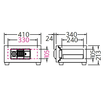 【開梱設置無料】【送料無料】エーコー 家庭用小型耐火金庫　STANDARD　BES-2PK　(テンキー＆シリンダー式)　A4横対応　30分耐火　8L 　トレー1枚「EIKO」 20kg