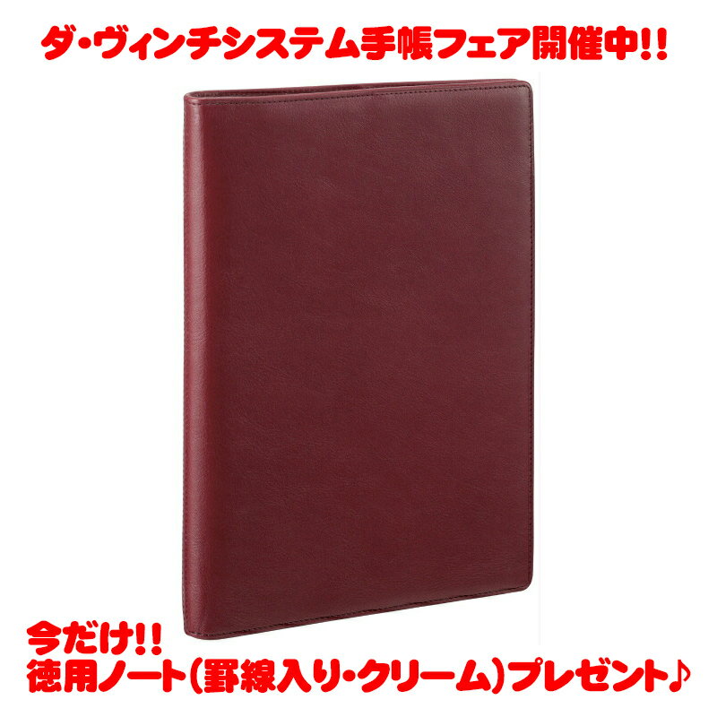 ダ・ヴィンチ 手帳 【ラッピング無料】【名入れ可(有償)】 レイメイ藤井 Raymay ダ・ヴィンチ ダヴィンチ ワイン A5 システム手帳 リング15mm ダブルペンホルダー 式 JDA3003Z ビジネス スタンダード スーパーロイスレザー