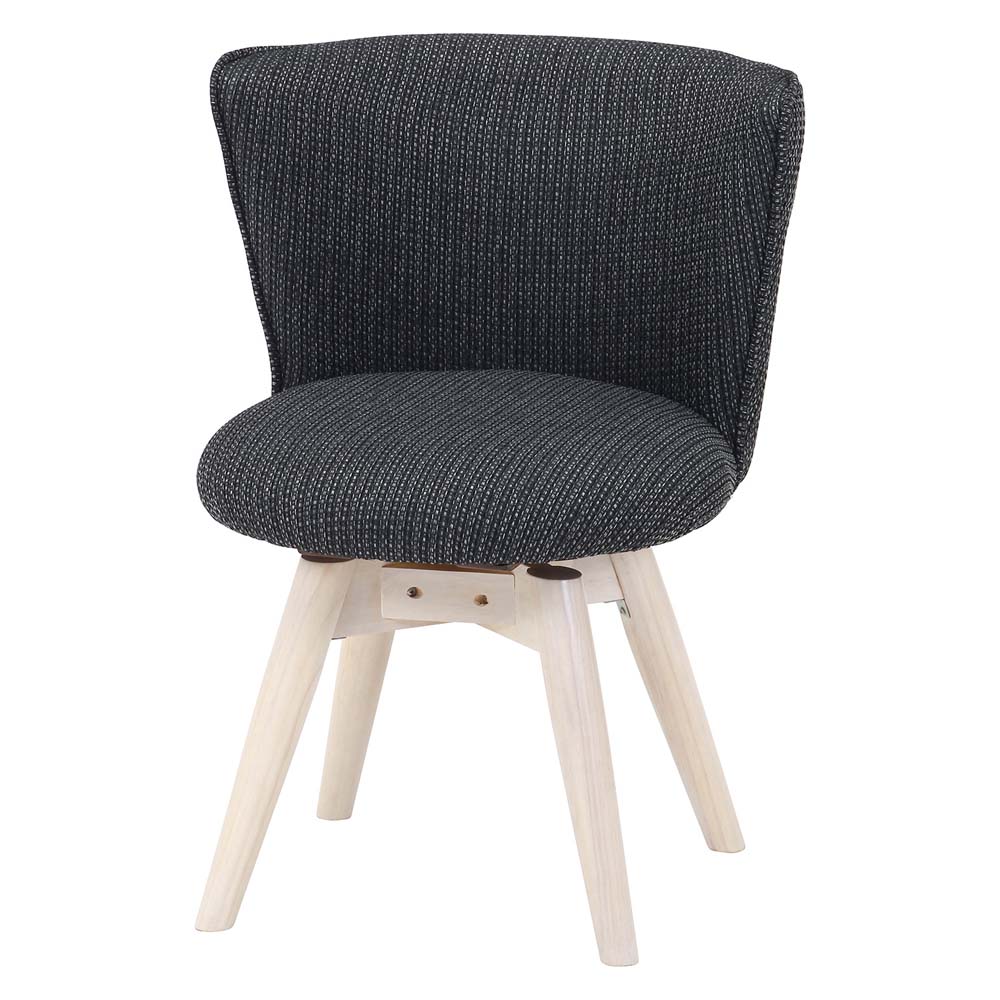 【3月4日20時-11日1時59分までエントリーで2人に1人が最大全額ポイントバック】不二貿易 回転式 ダイニングチェア クラム ファブリック グレー 70567