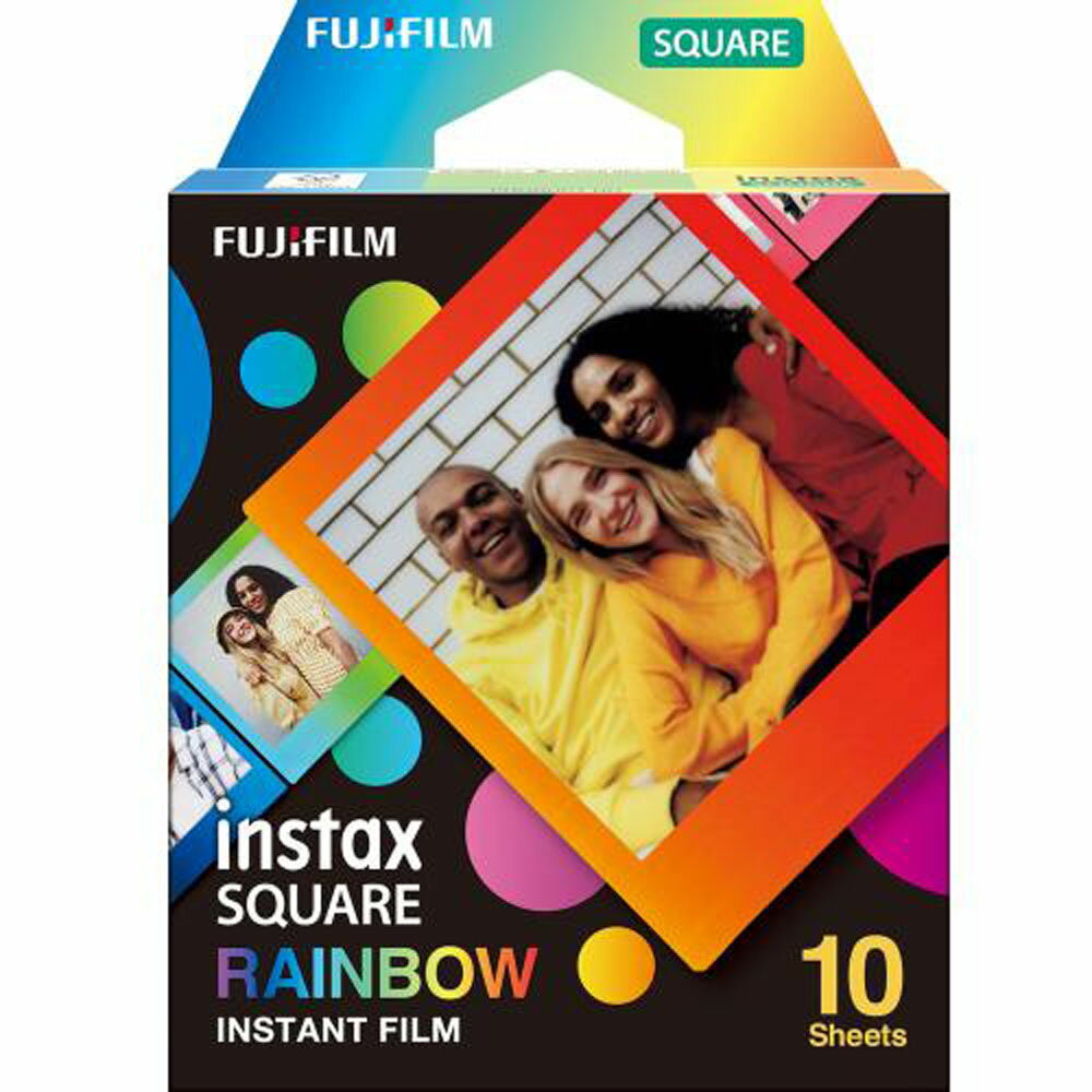 【クーポン3Days最大2,000円オフクーポン+ポイント2倍 6月1日-3日23時59分まで】FUJIFILM 富士フィルム チェキスクエア用フィルム レインボー RAINBOW 10枚入り 16671320