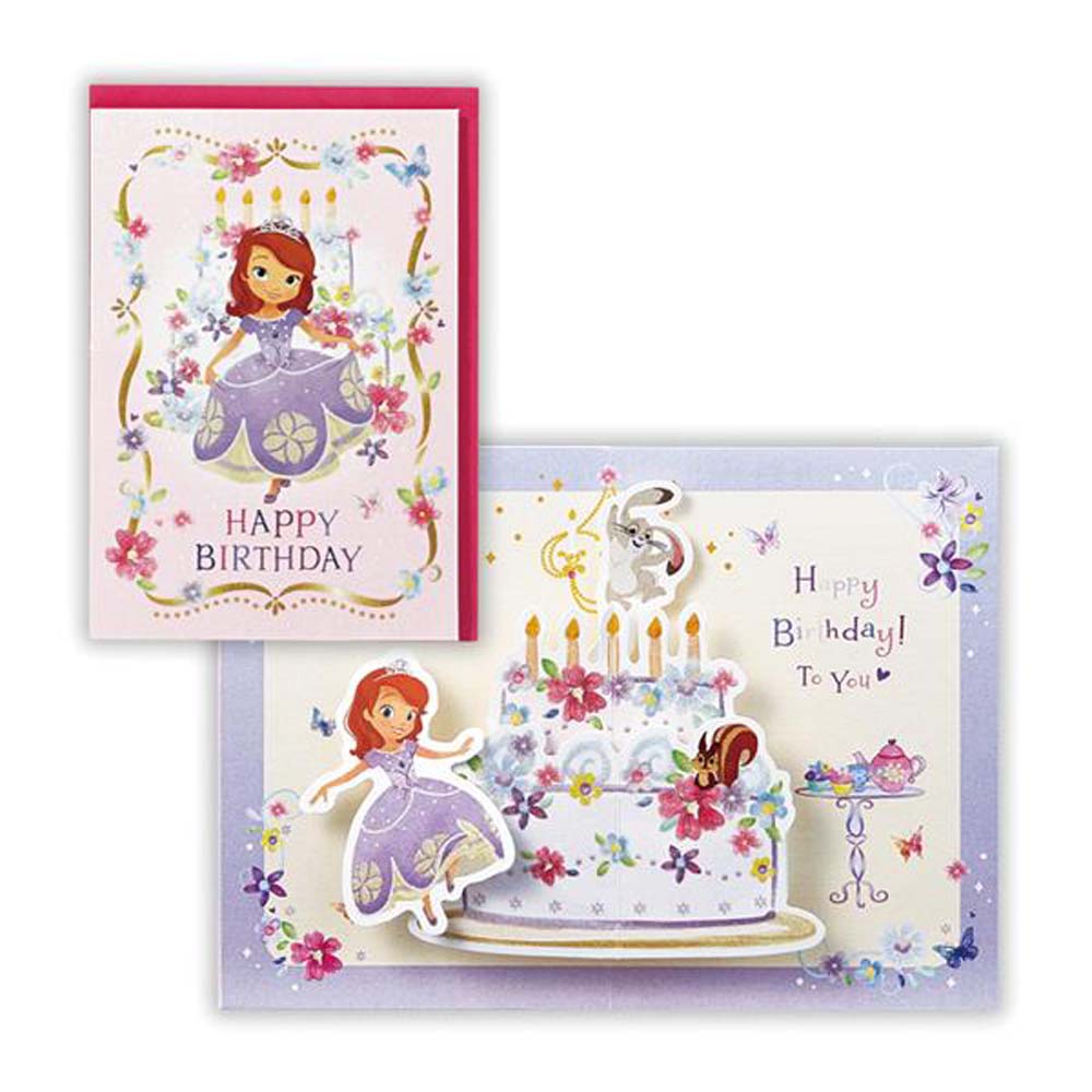 【最大2,000円オフCOUPON 12月1日-6日9時59分まで】誕生祝い 立体カード ディズニー ソフィア 2 816483 バースデイカード グリーティン...