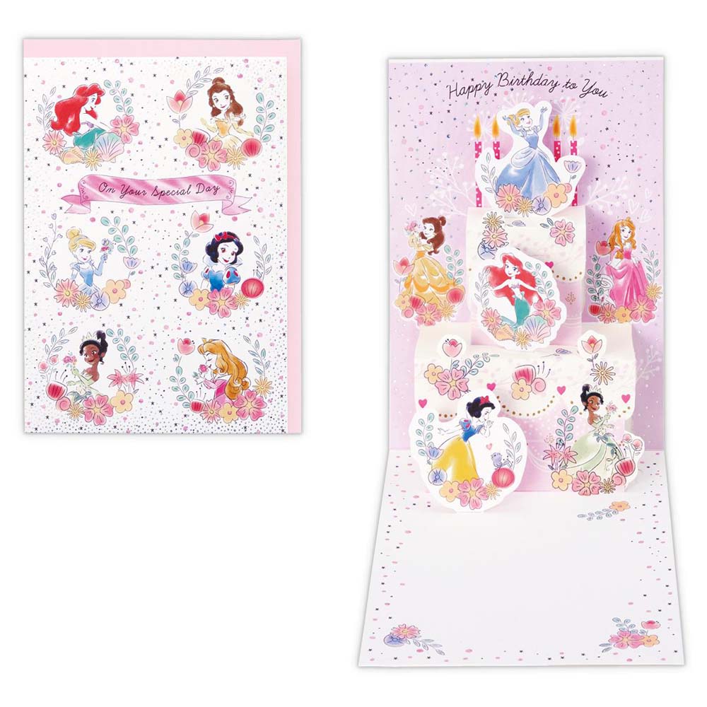 【最大2,000円オフCOUPON 12月1日-6日9時59分まで】誕生祝い 立体カード ディズニー プリンセス キラキラケーキ 836627 バースデイカード...