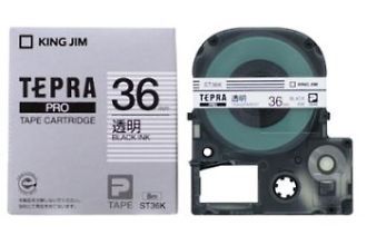 【4月20日-30日1時59分までエントリー＆2店舗合計5,000円以上で最大10万ポイント】キングジム テプラPROテープカートリッジ 透明ラベル ST36K