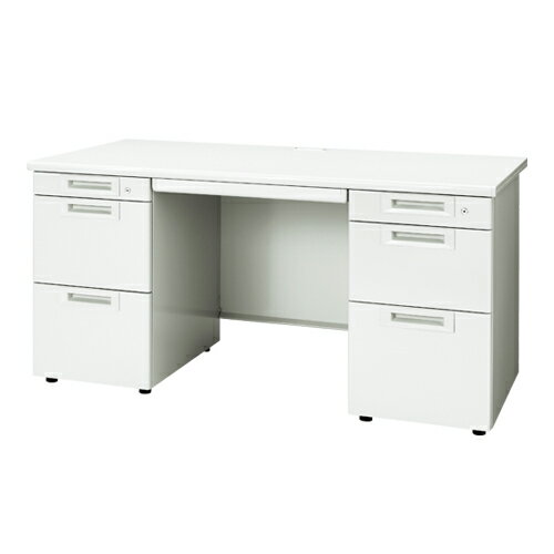 プラス 両袖机 RJ-147D-33 WH ホワイト 364835