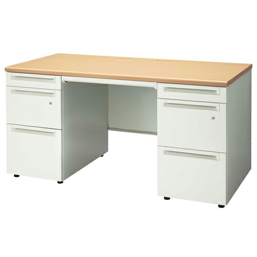 【4月20日-30日1時59分までエントリー＆2店舗合計5,000円以上で最大10万ポイント】プラス 両袖机 UJ-147D-33 WM/W4 W1400 706477