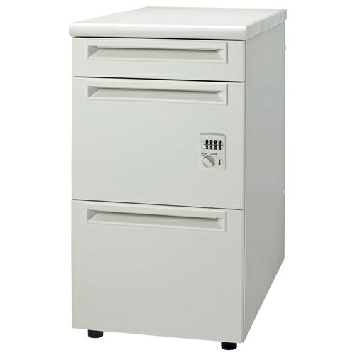 【3月4日20時-11日1時59分までエントリーで2人に1人が最大全額ポイントバック】プラス 脇机3段ダイヤル錠UJ-047A-A3D WS/W4引出A 740028