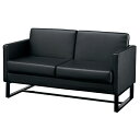【最大2,000円オフCOUPON 8月1日-6日9時59分まで】アールエフヤマカワ 応接チェア GZSSF-L2PBK ブラック 2人掛 889356