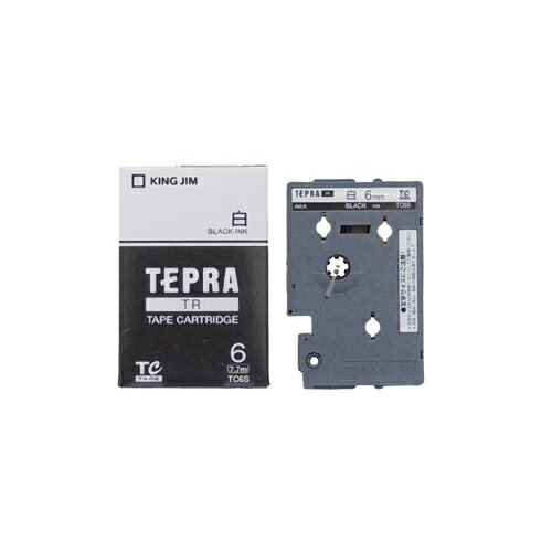 キングジム＜KING JIM＞テプラ　TRテープカートリッジ 白ラベル　黒文字 TC6S　6mm幅　7.7m