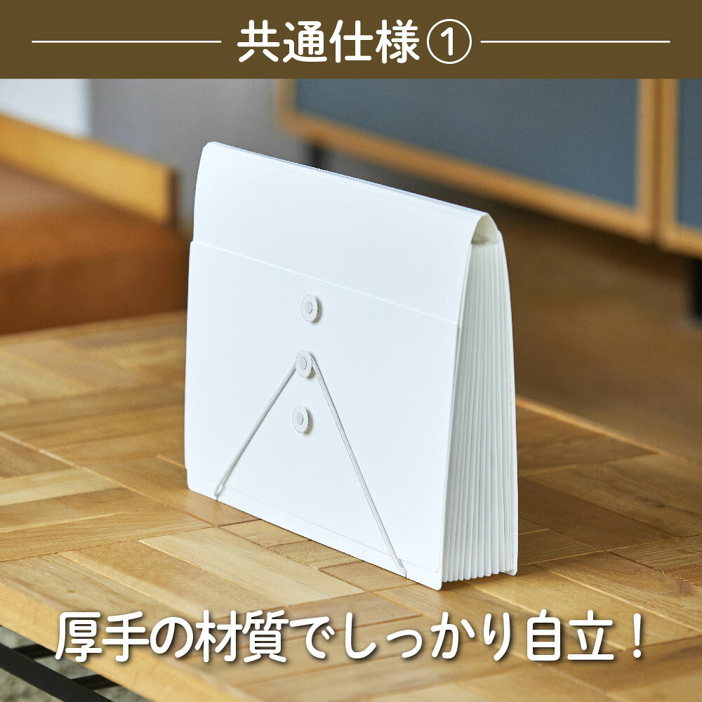 イーコンビ楽天市場店のキングジム　KINGJIM サクッと整理 ドキュメントファイル (フタ付) シロ 2290-W ドキュメントボックス 収納 書類整理｜アングル3