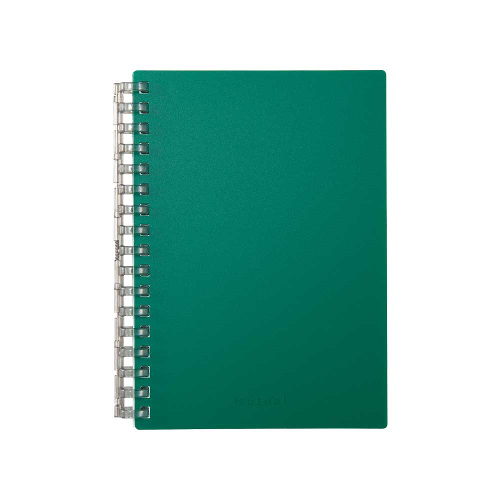 A6 Size - リヒトラブ LIHITLAB オープンリングノート A6 ディープグリーン リヒト文具 金具が開くノート 差替え出来るノート N2671-7