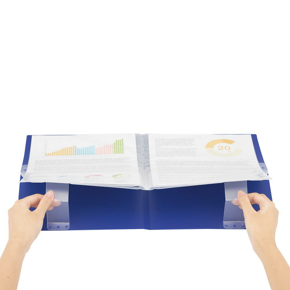 リヒトラブ LIHITLAB クリヤーブック＜スタンド式＞A4 ポケット10枚 ネイビー N6002-11 自立 ファイル