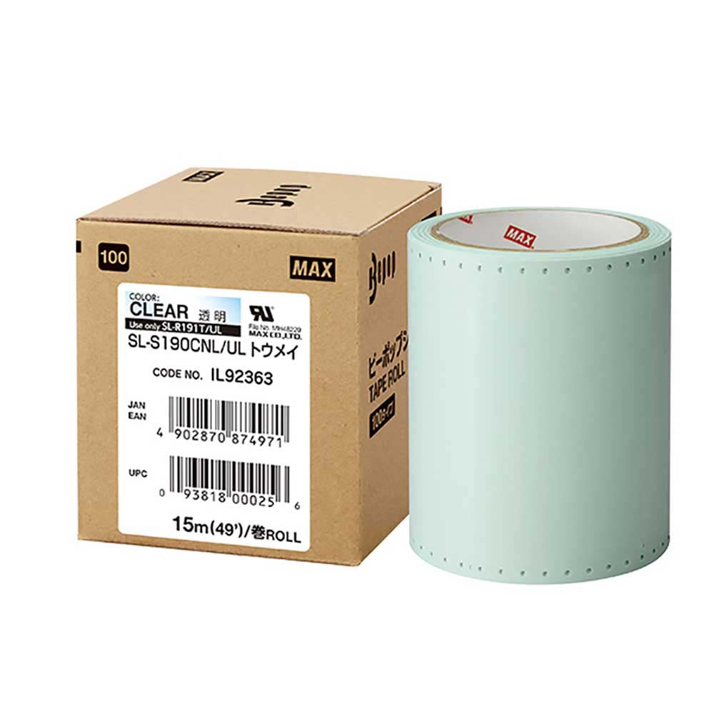 マックス MAX ビーポップ用シート 標準 100タイプ S190CNL/UL 透明 IL92363 Bepop ラベル 案内表示 製品ラベル 表示物 消耗品