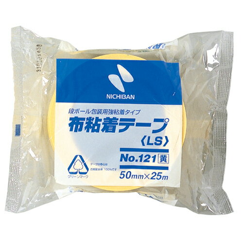 ニチバン　布粘着テープ中軽量物封かん用　黄 1212-50