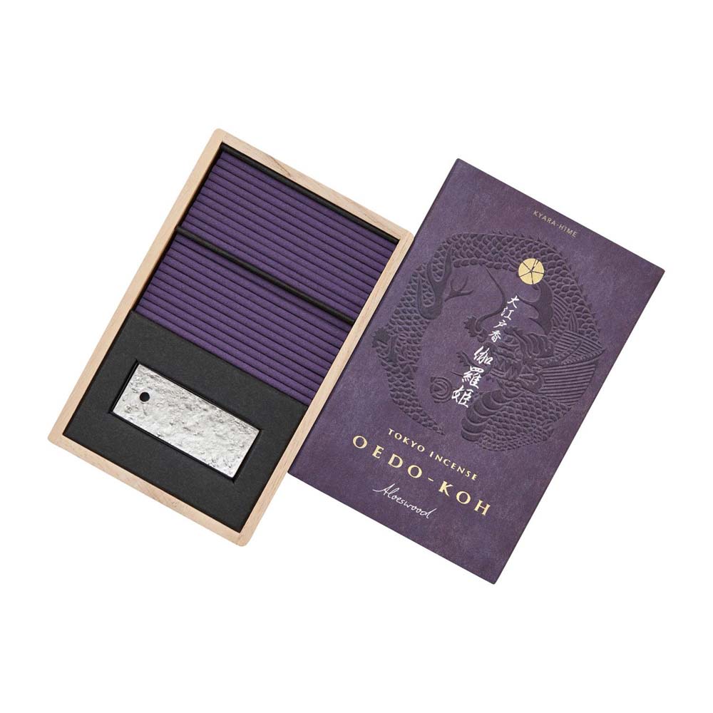 【最大2,000円オフCOUPON 1月1日-6日9時59分まで】日本香堂 大江戸香 伽羅姫 スティック60本入 香立付 38201 線香 アロマ お香