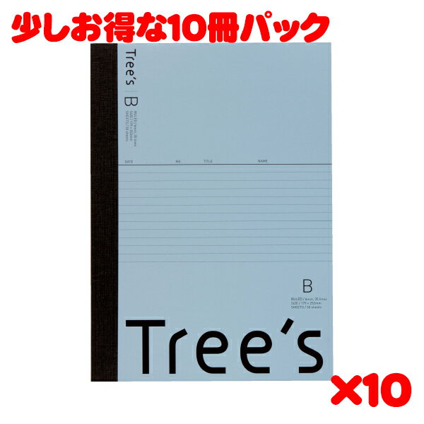 日本ノート スタンダードノート Tree 039 s B5サイズ B罫50枚 ブルーグレー UTR5BGR 10冊パック