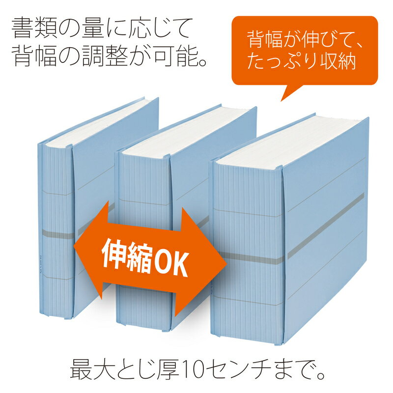 プラス(PLUS)背幅伸縮フラットファイル セノバス 樹脂とじ具 A4-E ブルー FL-022SS　82-278