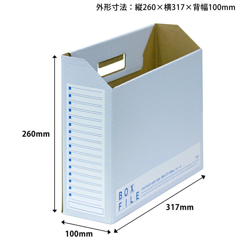 プラス(PLUS)ボックスファイル エコノミー 10冊パック A4-E ブルー FL-099BF　55-3988 3