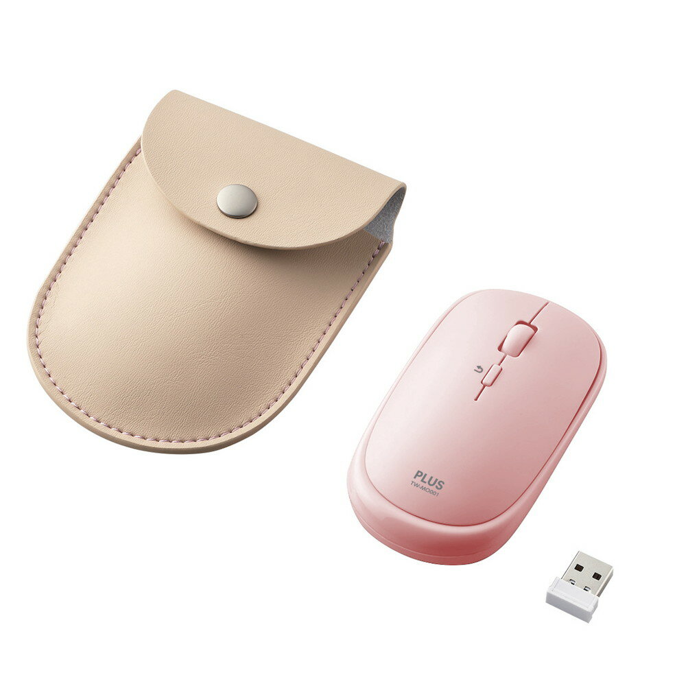 プラス PLUS 薄型 持ちハコビ マウス ピンク TW-MO001 USB 小型 Bluetooth アクセサリー PC周辺 在宅