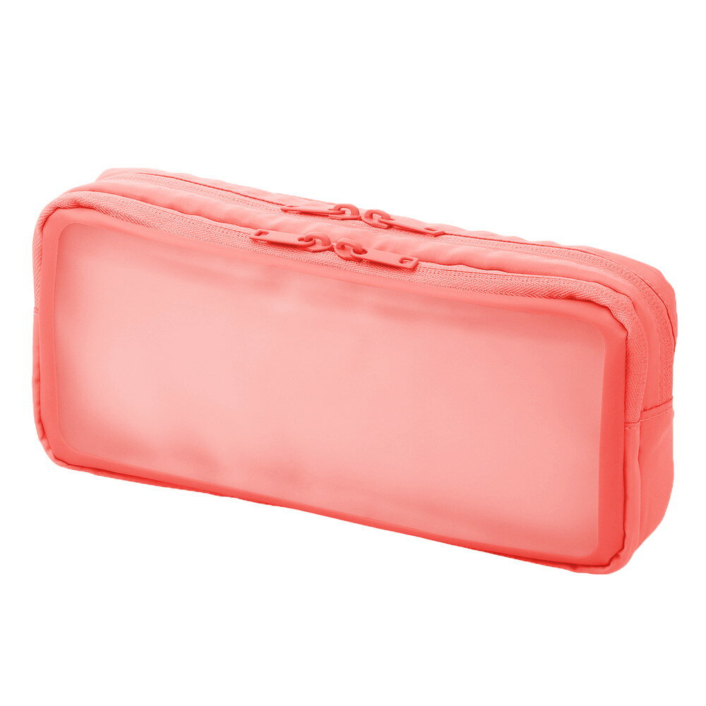 プラス PLUS ナカ見え　ガジェットポーチL　ピンク ケース ポーチ PC パソコン アクセサリーケース アクセサリー