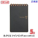 プラス(PLUS)メモ帳 ノート Ca.Crea (カ.クリエ) ツインリング A4X1/9 方眼 5mm罫 クロ RT-740GC 5冊パック 77-960
