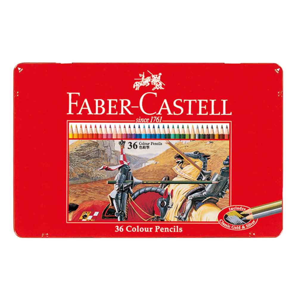 ※こちらの商品は受注発注商品の為、ご注文後4〜7営業日(土日祝日・長期休暇を除く)後の出荷予定となります。※メーカー在庫切れの為7営業日以内に出荷できない場合はメールにてご案内させていただきます。1761年カスパー・ファーバーがニューグンベルク郊外のシュタインで鉛筆の製造を開始。1840年ローター・ファーバーが鉛筆全製品に”A.W.FABER”の刻印を入れ、鉛筆が初めてブランド品として認知されました。その後1851年に、六角形デザインの鉛筆を発表。そして、この鉛筆の「長さ・太さ・硬度」が世界的基準となりませた。1898年バイエルン王室認証のもとに、ファーバーカステル伯爵家が誕生。1905年世界で最も有名な鉛筆「CASTELL 9000番」を発表。1928年以降、世界各国に製造部門、販売会社を設立。現在、ファーバーカステル社は常に新しい分野の新製品開発に力を入れ、世界的ブランドに確立させるべく、弛まない努力を続けています。ファーバーカステル　水彩色鉛筆　丸缶ユニークなデザインの筒状の缶に入った水彩色鉛筆は、普通の色鉛筆として描いた後、水を含ませた筆を上からなぞるだけで水彩スケッチが楽しめます。品質は信頼のSV製法を採用。柔らかな描き味の色鉛筆です。芯の太さ3.0mm12色セット商品サイズ：37.1×35.0×183.4mm　　　　重量　約90g24色セット商品サイズ：47.1×45.1×184.0mm 重量　　　約166g 36色セット商品サイズ：55.0×53.0×184.6mm　　 　　 重量　　約238g ※製造元の都合により、パッケージや商品仕様が変更になる場合があります。