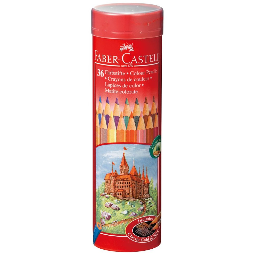 25 - 36 Colors - ファーバーカステル FABER CASTELL 色鉛筆丸缶 36色セット TFCC-CPK/36C