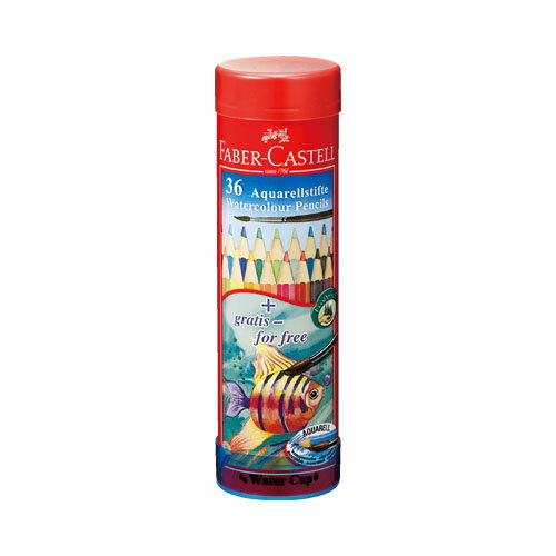 ファーバーカステル FABER CASTELL 水彩色鉛筆丸缶 36色セット TFCC-115936
