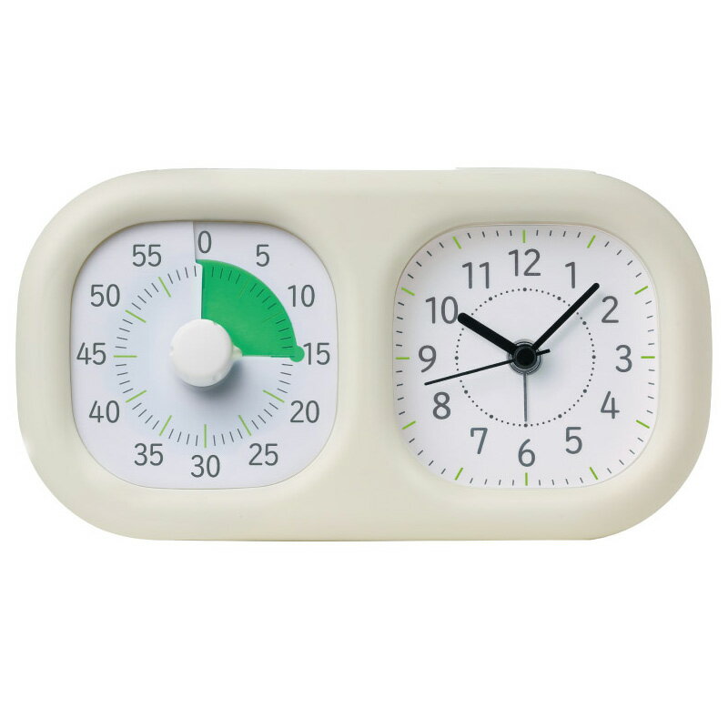 SONIC ソニック トキ・サポ 時っ感タイマー 時計プラス 色で時間の経過を実感 アイボリー LV-3521-I 時計 色 経過 カウントダウン カチカチ スヌーズ 学習 勉強 自宅 家 学生 集中 白のサムネイル