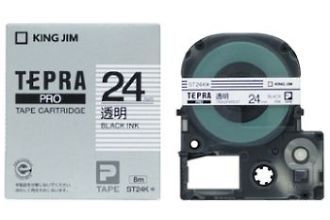 【1月9日20時-16日1時59分までエントリーで2点購入P5倍・3点以上でP10倍】キングジム テプラPROテープカートリッジ 透明ラベル24mm幅 ST24K