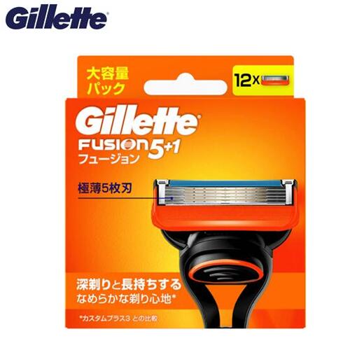 Gillette ジレットジレット フュージョン【替刃12個入】(4個入りが3パック)　髭剃り　髭Fusion5+1　ひげ　ヒゲ　替え刃　替刃(F)
