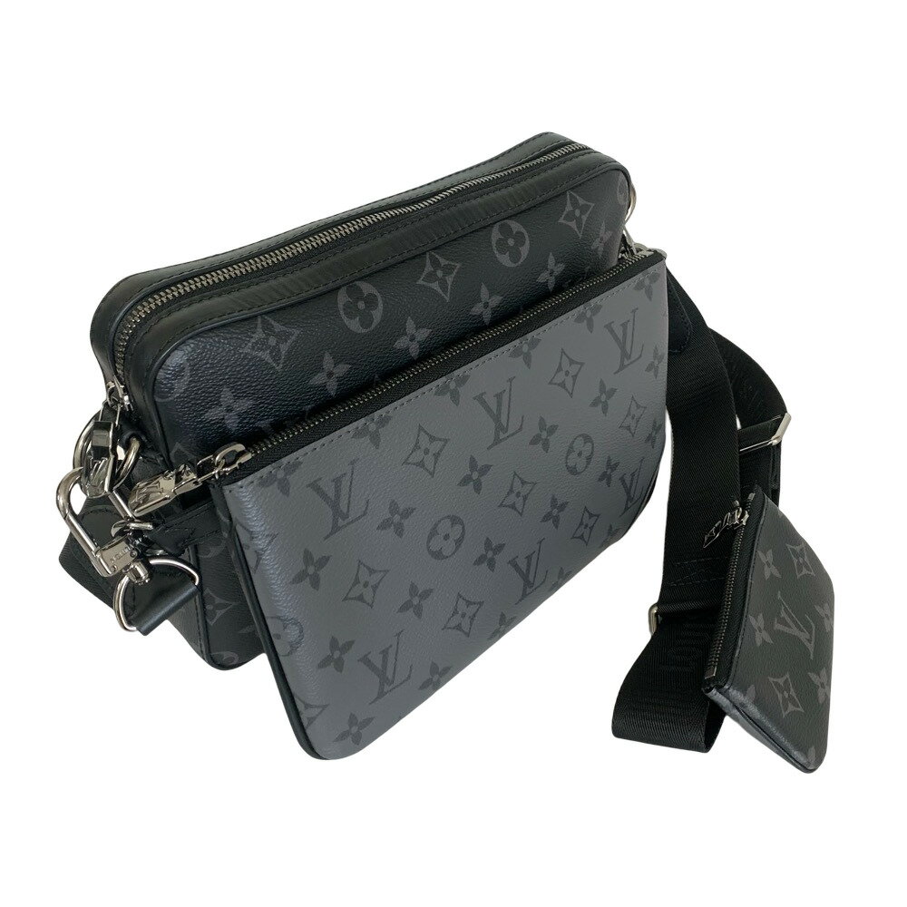 ルイヴィトン ショルダーバッグ 斜め掛け トリオ・メッセンジャー M69443 モノグラムエクリプス 　ショルダーBAG　LOUIS VUITTON Shoulder Bag PVC mens Black Monogram Eclipse